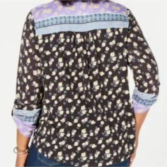 NWT Style & Co. Women's Mixed Button Down Blouse, Multicolored 0X - Picture 2 of 2